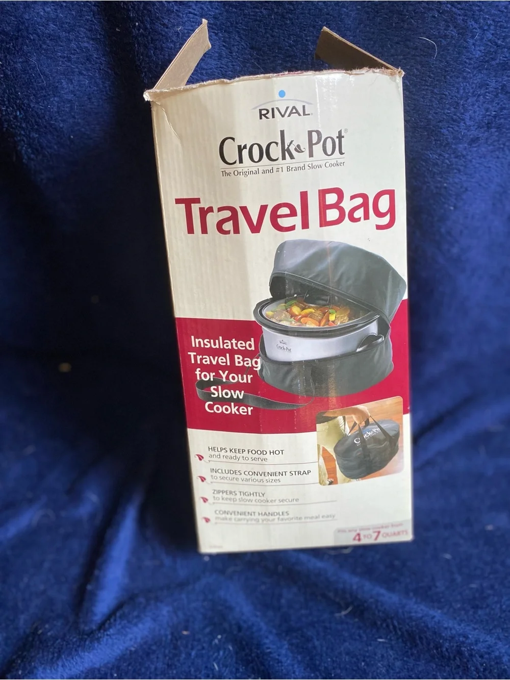Crock-Pot Black Insulated Travel Bag for Slow Cooker - Portable Carry Case